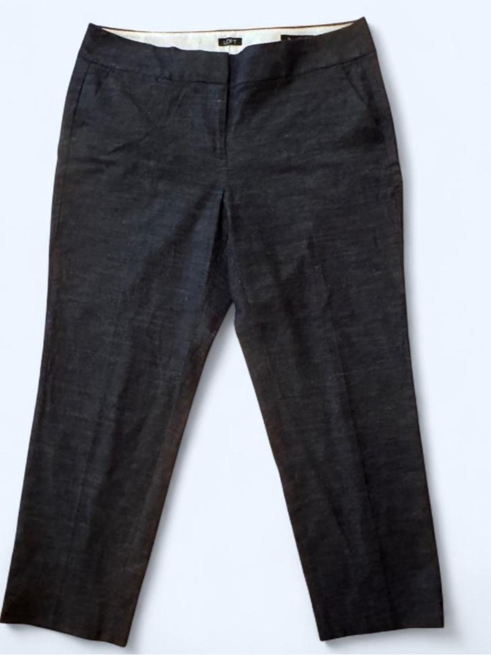 Ann Taylor Loft Straight Leg Ankle Pants in Gray Size 14 Style Julie